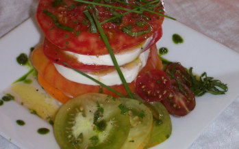 Allez Cuisine! Heirloom Tomato & Fresh Mozzarella Tower Recipe